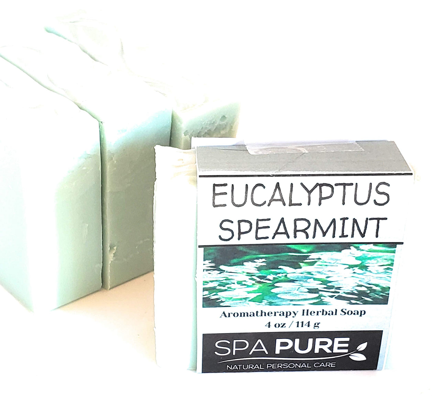 Spa Pure Aromatherapy Luxury Soap, made with plant based ingredients, essential oils, all natural, 4.5 oz each (Eucalyptus Spearmint) Beauty & Personal Care Spa Pure