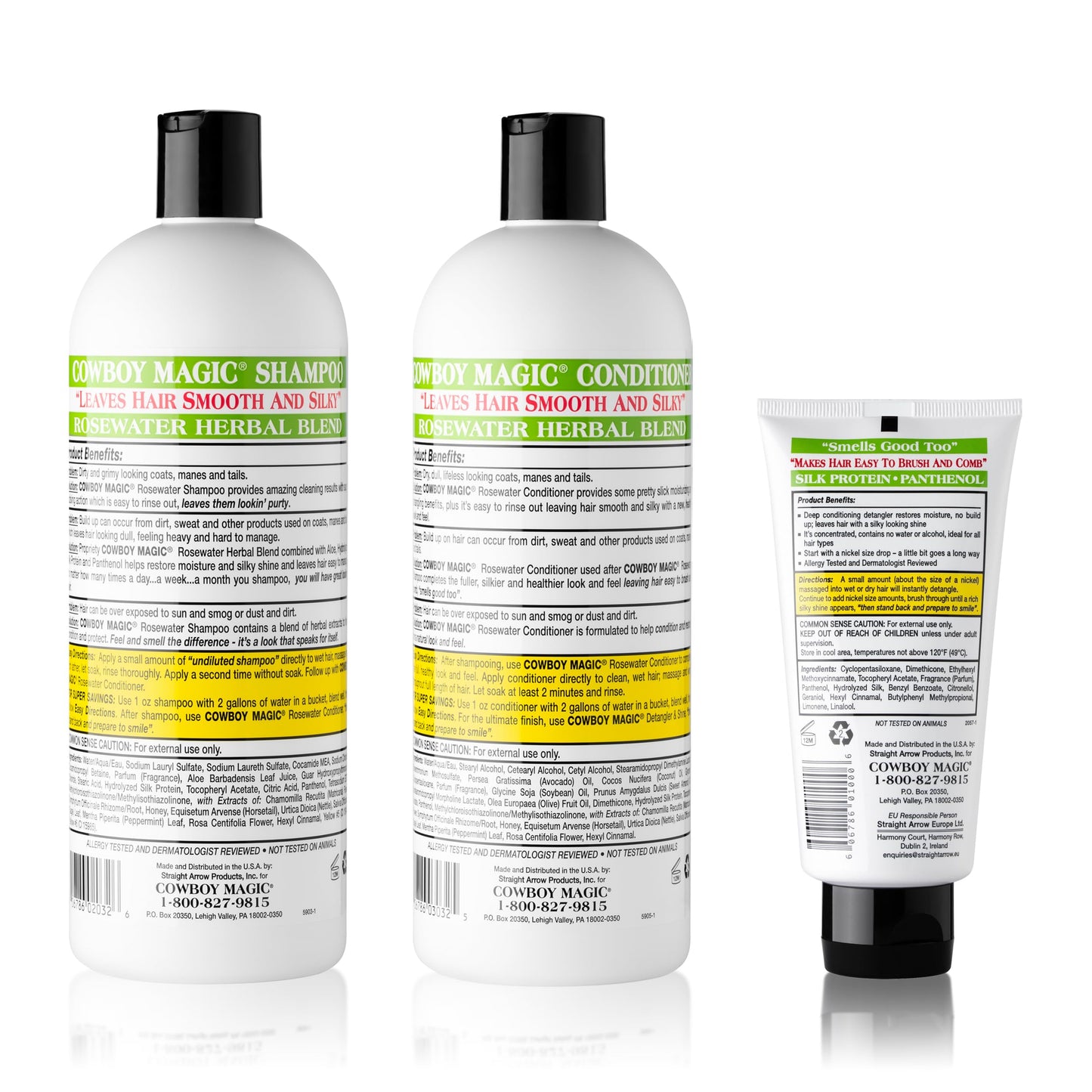 Cowboy Magic Shampoo + Conditioner 32 Ounce Bottles Detangler and Shine 4oz Beauty & Personal Care Cowboy Magic