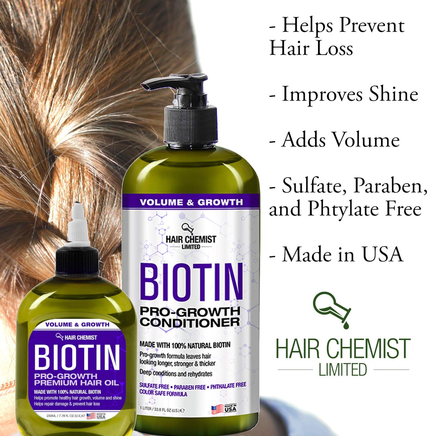 Hair Chemist Biotin Pro-Growth Premium Hair Oil 7.1 oz. Beauty & Personal Care Hair Chemist