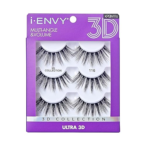 iEnvy False Eyelashes 3 Pairs Fluffy and Natural Multiangle and Volume Faux Mink Lashes (16) Beauty & Personal Care i•ENVY