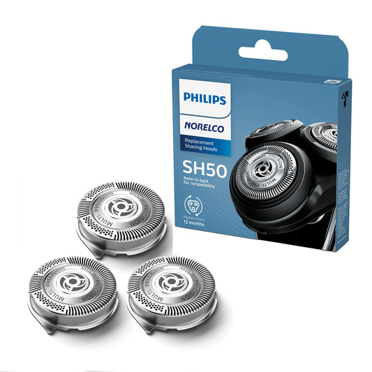 Philips Norelco SH50/52 Genuine Shaving Heads, Compatible with Philips Norelco Shavers Series 5000 and 6000, Powerful Performance, Self-Sharpening, 3 Beauty and Personal Care Norelco Default Title