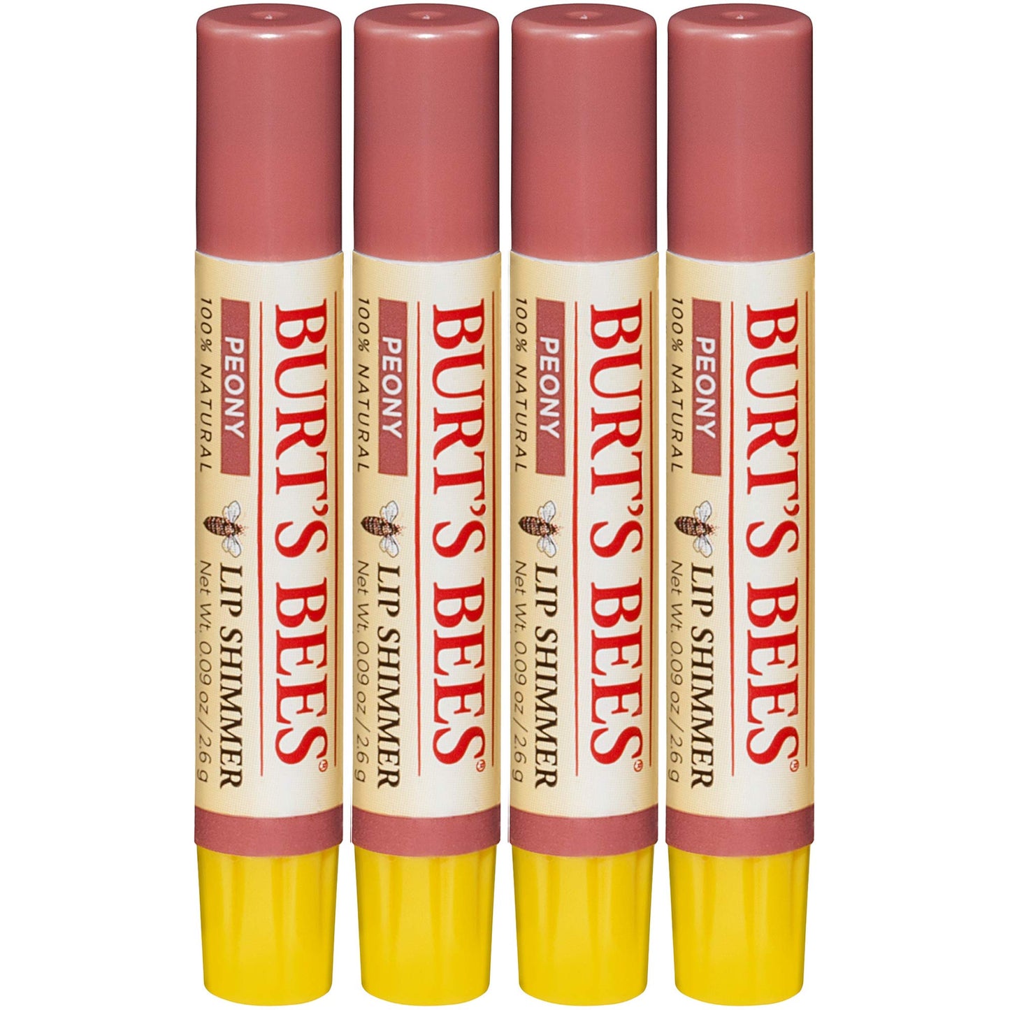 Burt's Bee's Lip Shimmer, Peony - 0.09 Ounces each (Value Pack of 4) Beauty & Personal Care Burt's Bees