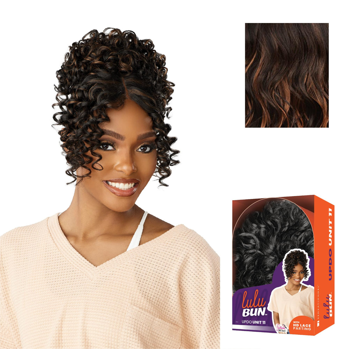 Sensationnel Lulu Bun Updo Hairextensions-Unit 11,F1B/30