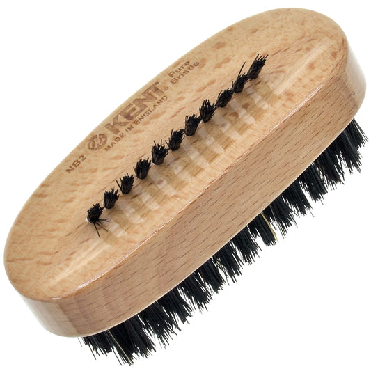Kent NB2 Natural Bristle Fingernail Brush and Hand Scrub Brush, Beechwood Nail Brusher to Clean Nails and Scrubber for Hands and Feet