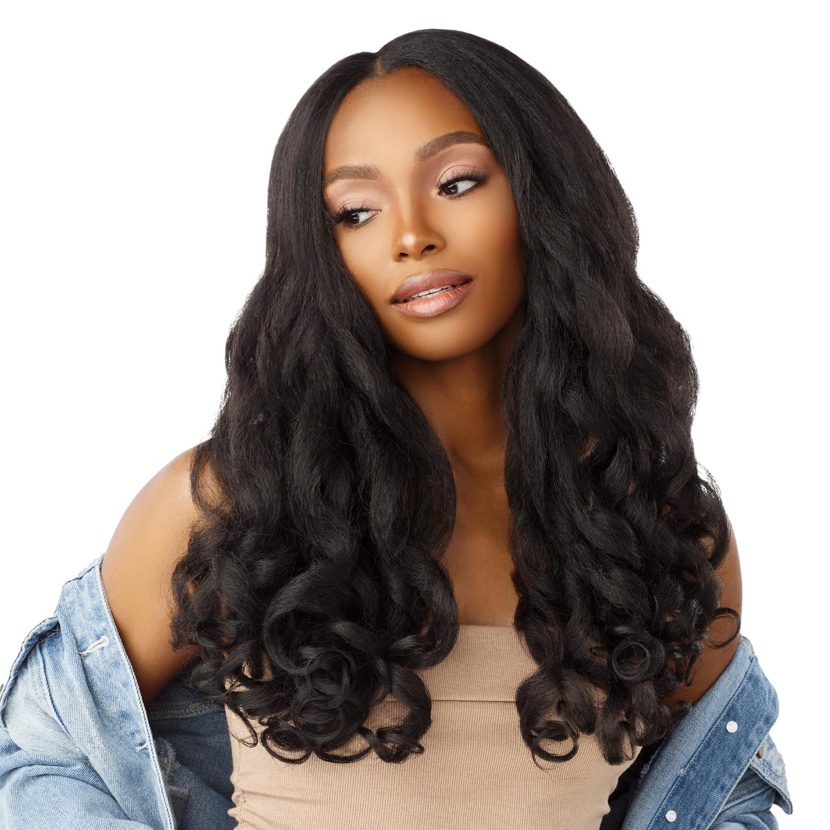 Sensationnel Curls Kinksandco Clip in-Top Lady 18 Inch,2 DARKBROWN