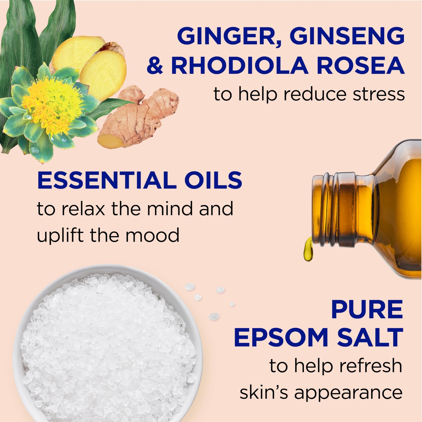 Dr Teal's Foaming Bath with Pure Epsom Salt, Stress Relief with Ginseng & Ginger, 34 fl oz (Pack of 4) Beauty and Personal Care Dr Teal's