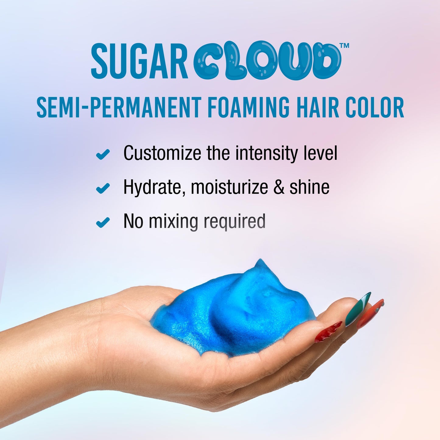 Punky Colour Sugar Cloud Jawbreaker - Semi-Permanent Foaming Hair Color, Vibrant Blue Foam Hair Dye for Bleached or Lightened Tones, 6 fl oz Beauty & Personal Care Punky