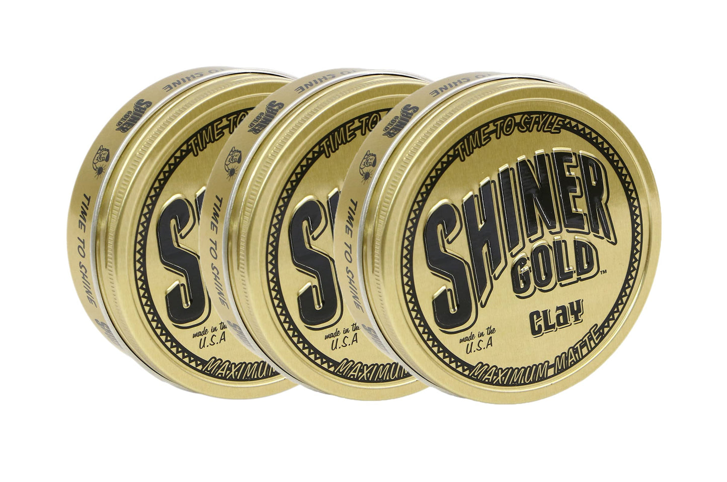 Shiner Gold Matte Clay Pomade | Strong Hold | Matte Finish | Water Based | Coconut Scent, 3.5oz Pack of 3 Beauty & Personal Care Shiner Gold Pomade