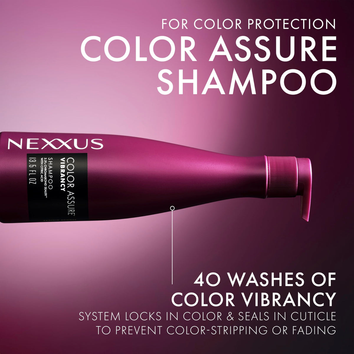 Nexxus COLOR ASSURE Shampoo for Vibrancy for Color Treated Hair Powered by CHROMABOND SEALER with Citric Acid 13.5 oz Beauty & Personal Care Nexxus