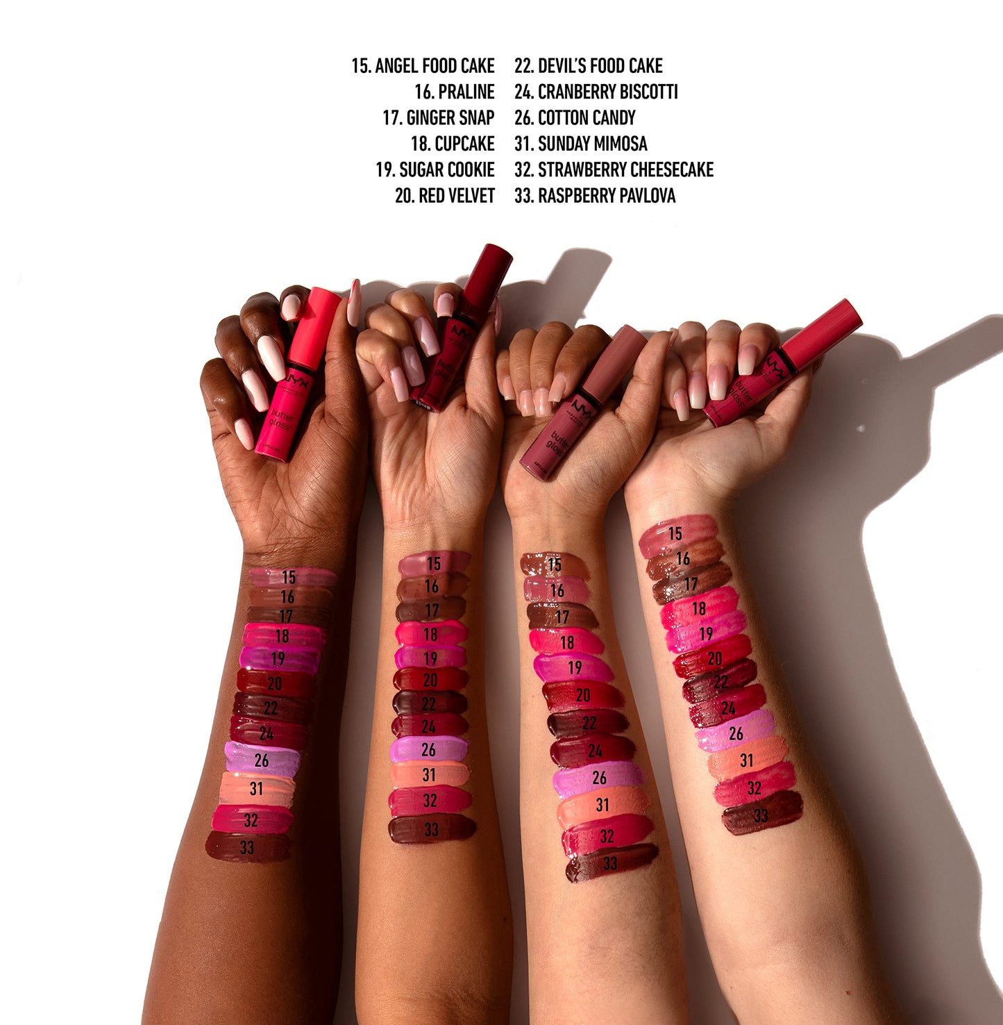 NYX PROFESSIONAL MAKEUP Butter Gloss, Non-Sticky Lip Gloss - Pack Of 3 (Angel Food Cake, Creme Brulee, Madeleine) Beauty & Personal Care NYX PROFESSIONAL MAKEUP