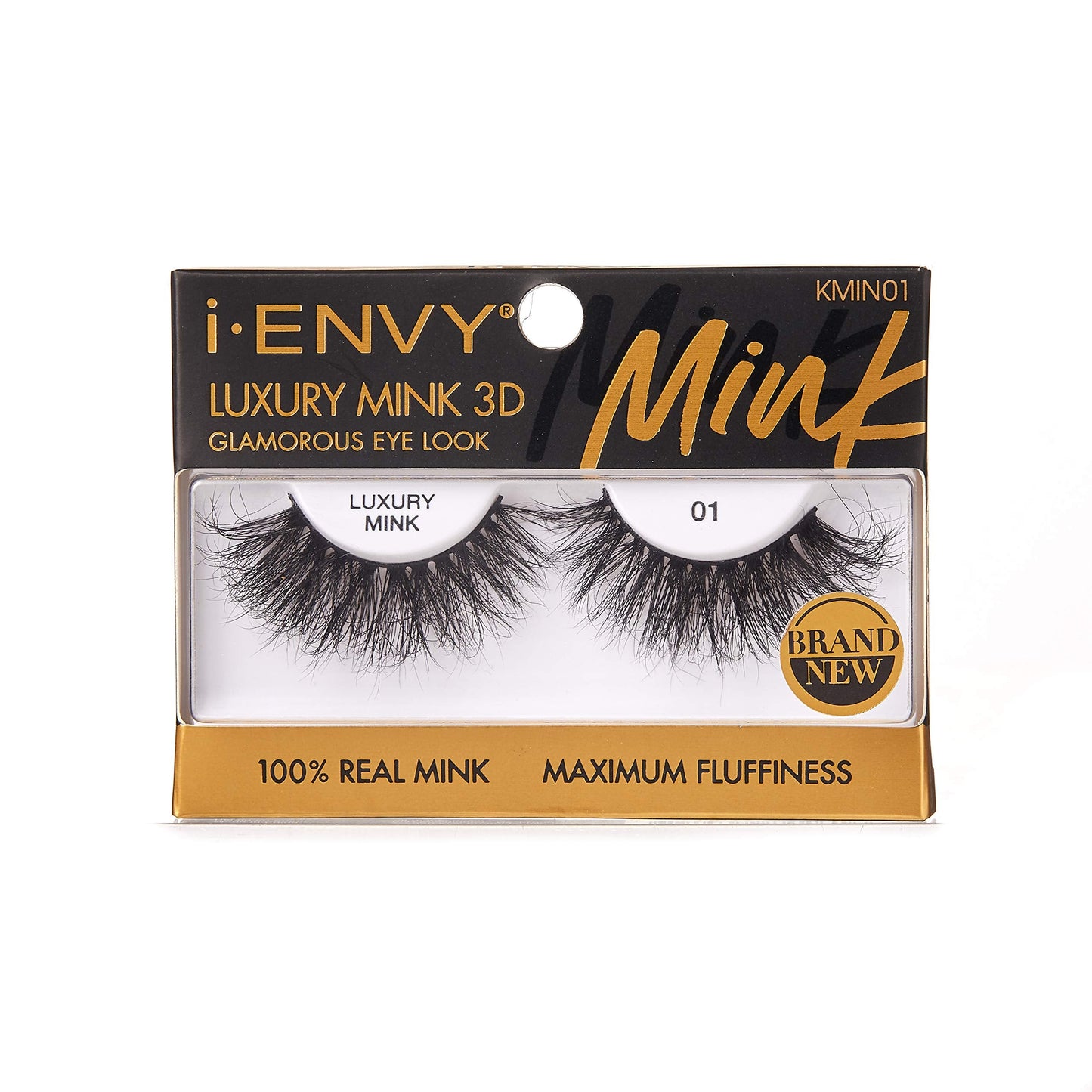 i-ENVY Luxury Mink Collection False Eyelashes 100% Real Mink Glamorous Eye Look Lashes Maximum Fluffiness 3D Multi-Curl Angle (1 Pack) Beauty & Personal Care i•ENVY