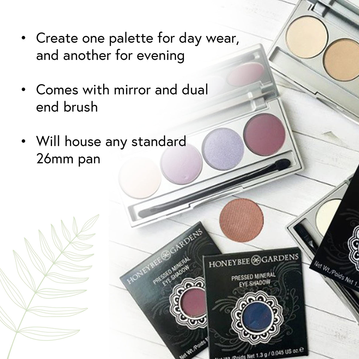 Honeybee Gardens Refillable Pressed Eye Shadow Quad Compact, Holds Up To Four Eye Shadow Colors, Fits 26mm or Smaller Pan, Customizable Travel Eye Beauty & Personal Care Honeybee Gardens