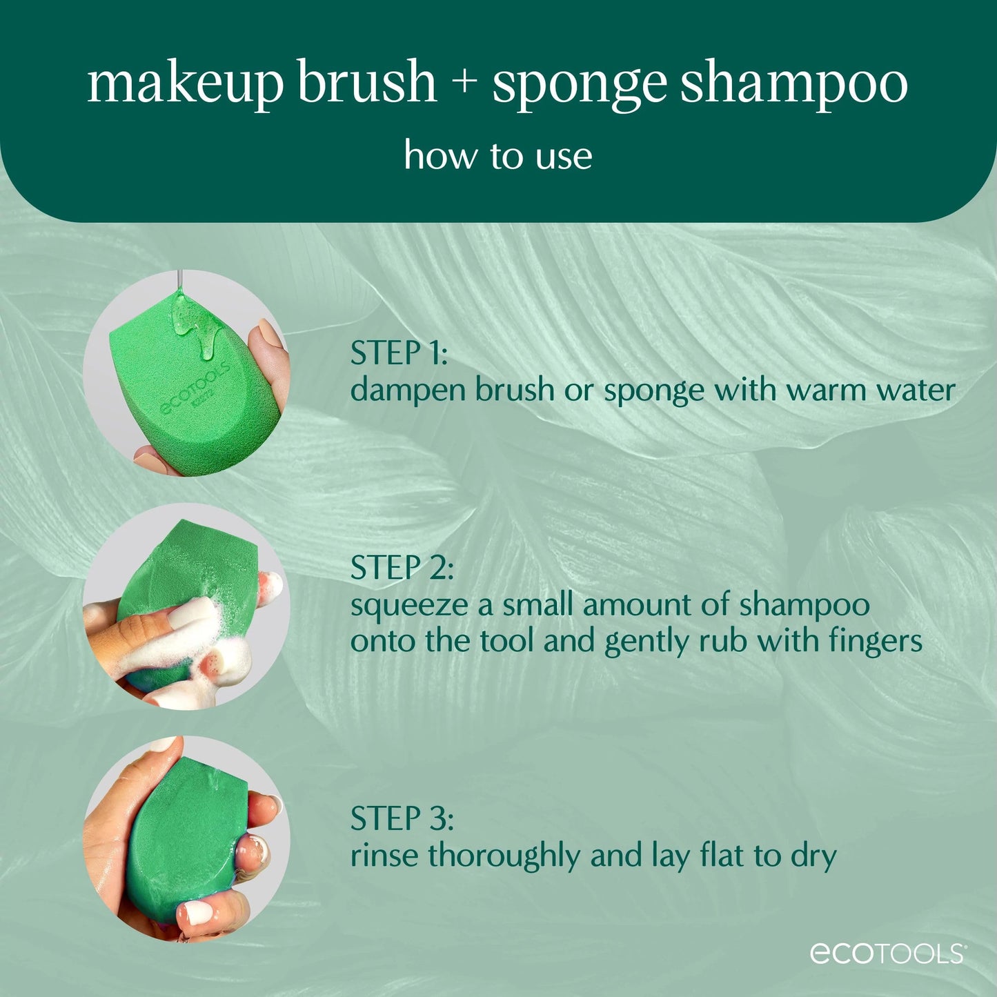 EcoTools Cleanser Shampoo for Makeup Brush/Sponge/Puffs, Remove Makeup & Impurities, Fragrance-Free, No Harsh Chemicals, Vegan & Cruelty-Free, 6 Beauty & Personal Care EcoTools