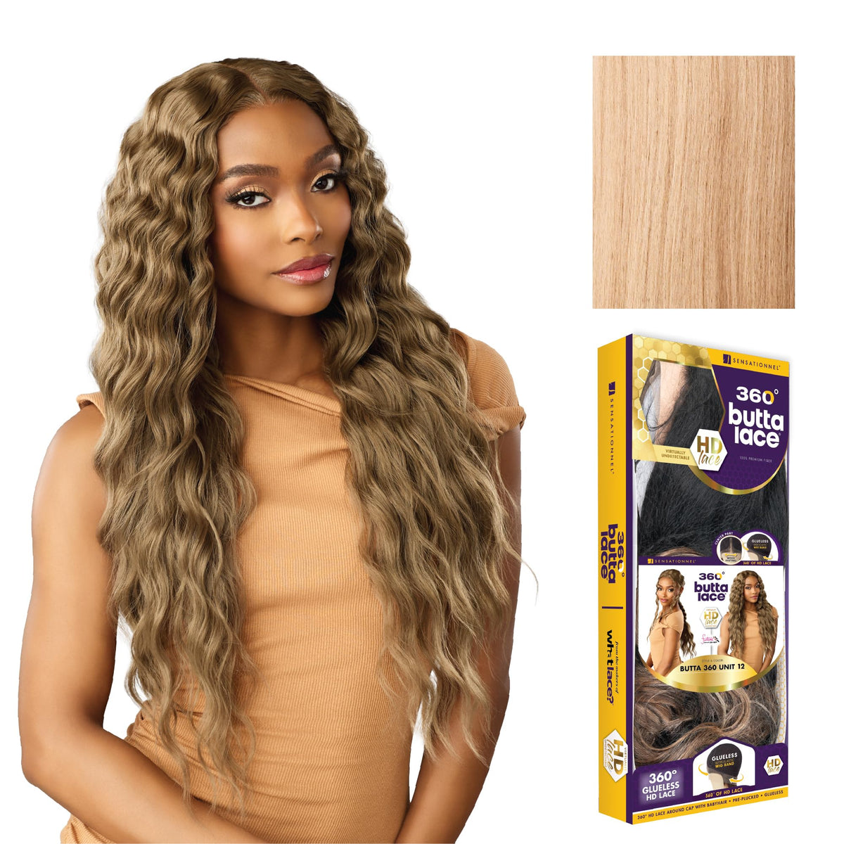 Sensationnel Butta 360 LaceWig-Unit 12, ASHPEACHBLONDE