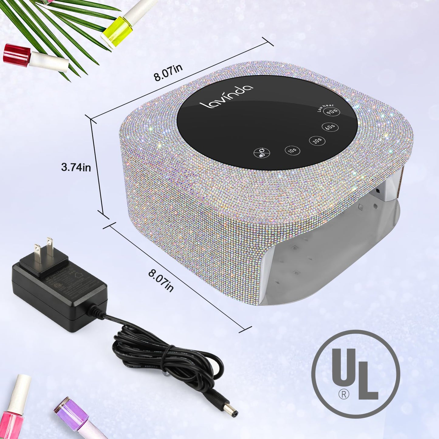 Lavinda UV LED Nail Lamp 54W – Rechargeable Cordless Gel Nail Dryer with 4 Timers, Auto Sensor & Display, Quick Dry for Salon & Home Beauty & Personal Care Lavinda
