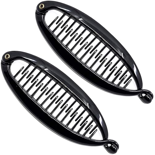 Camila Paris NV138 2 Pack French Extra Small Banana Clip Hair Comb for Fine Hair, Classic Banana Clips Hair for Thin Hair Ponytail Holder Interlocking Beauty & Personal Care Camila