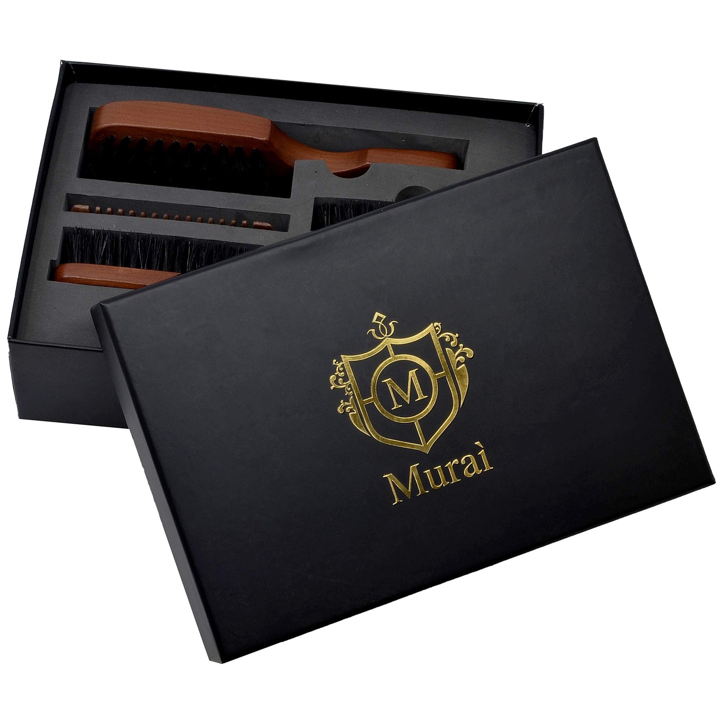 Murai Beard Kit for Men Gift Set Mens Beard Grooming Kit - Military Paddle Hair Brush, Large Handle Beard Brush, Pocket Sized Oval Beard Brush, Wood Beauty & Personal Care GIORGIO