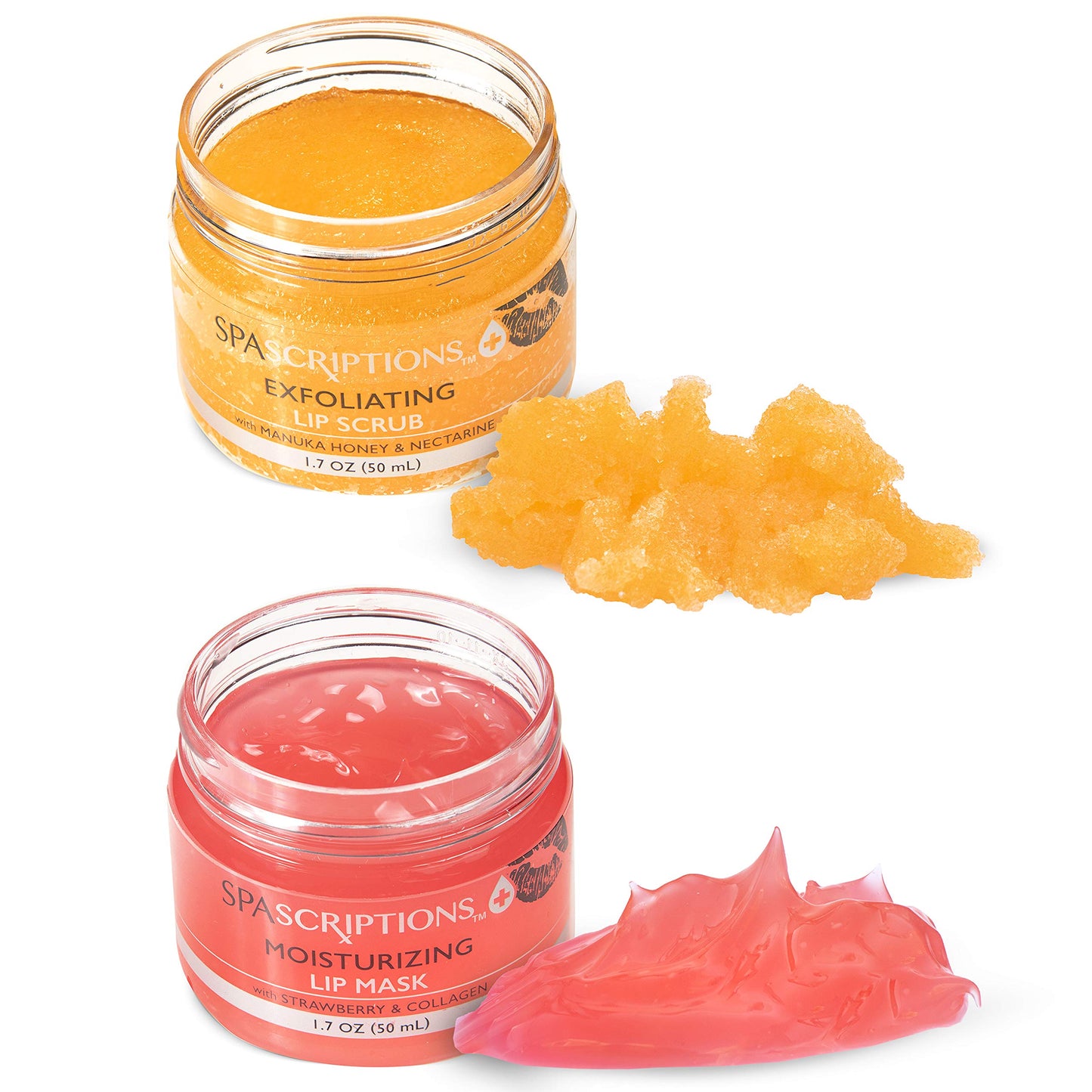 Spascriptions 2-Pack Lip Therapy Treatment to Fight Mask Wearing Dryness, Lip Scrubs and Lip Masks Exfoliate Hydrate and Sooth (Moisturizing) Beauty & Personal Care SpaScriptions