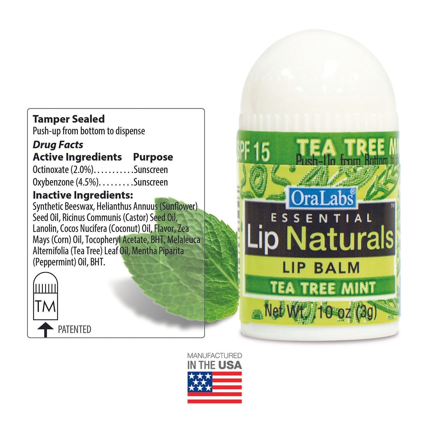Lip Naturals Assorted Mini Lip Balms with Sunscreen (SPF-15) & Keychain - 12 Count, 3 Flavors: Tea Tree Mint, Vanilla Bean, Bing Cherry (0.10oz/3g Beauty & Personal Care LIP NATURALS