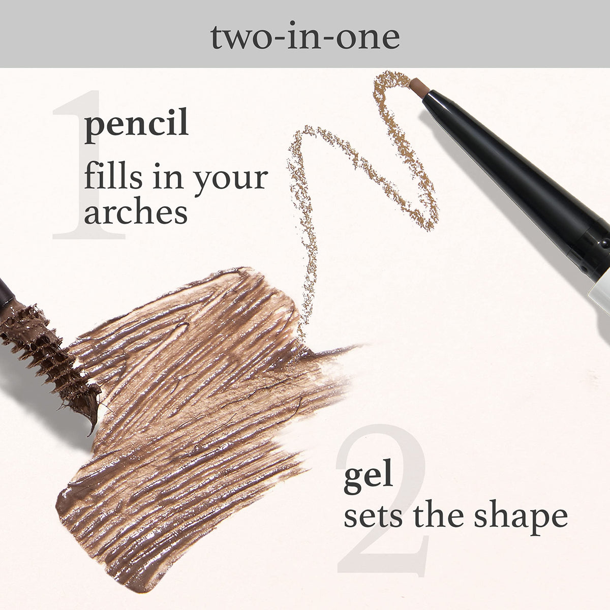 Julep Brow 101 Sculpting Pencil & Tinted Brow Gel, Dual-Ended, Dark Brown