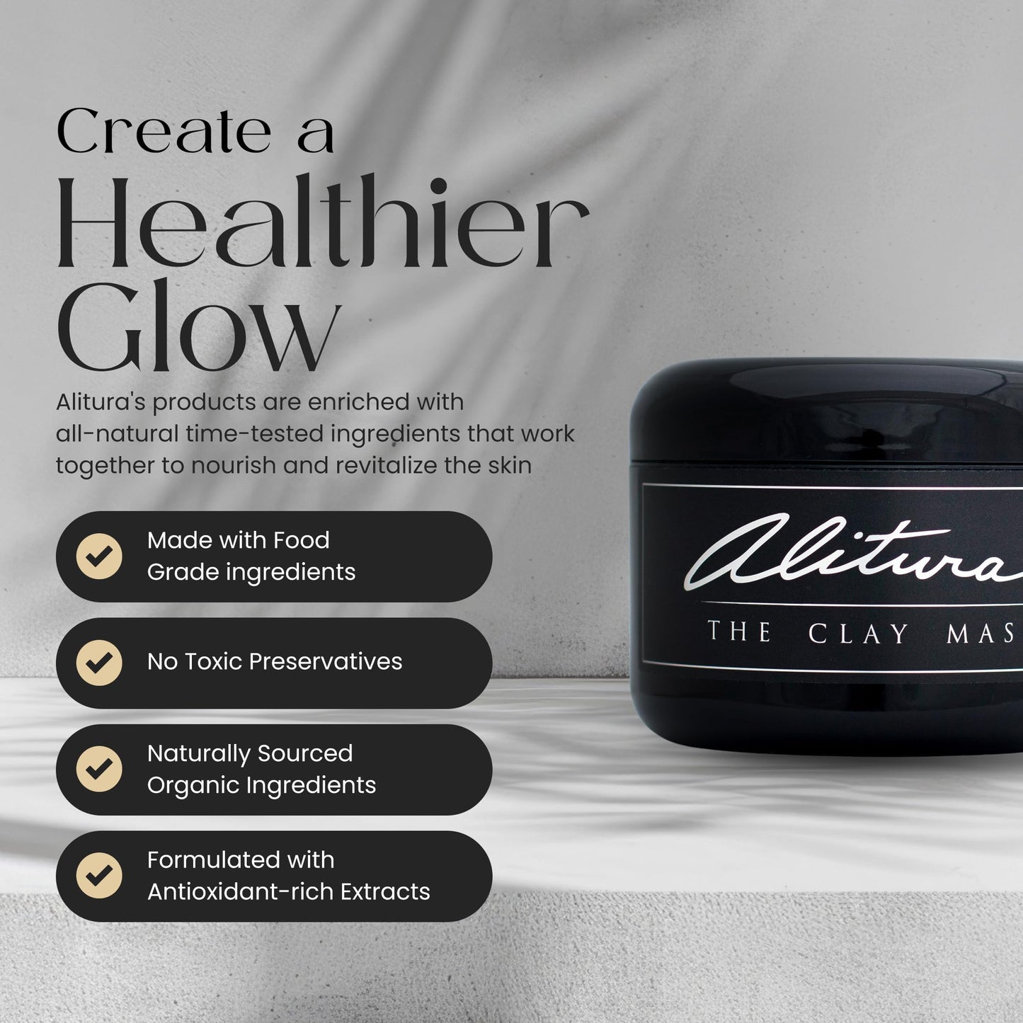 Alitura Clay Face Mask - Exfoliating, Hydrating & Anti-Aging Facial Mask with Vitamin C & Pearl Powder - Pore Cleansing Face Mask for Acne, Blackheads Beauty & Personal Care Alitura