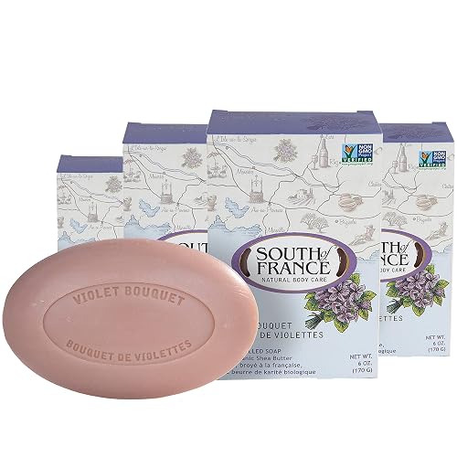 Violet Bouquet Clean Bar Soap by South of France Clean Body Care Triple-Milled French Soap with Organic Shea Butter + Essential Oils Vegan, Non-GMO Beauty & Personal Care South Of France