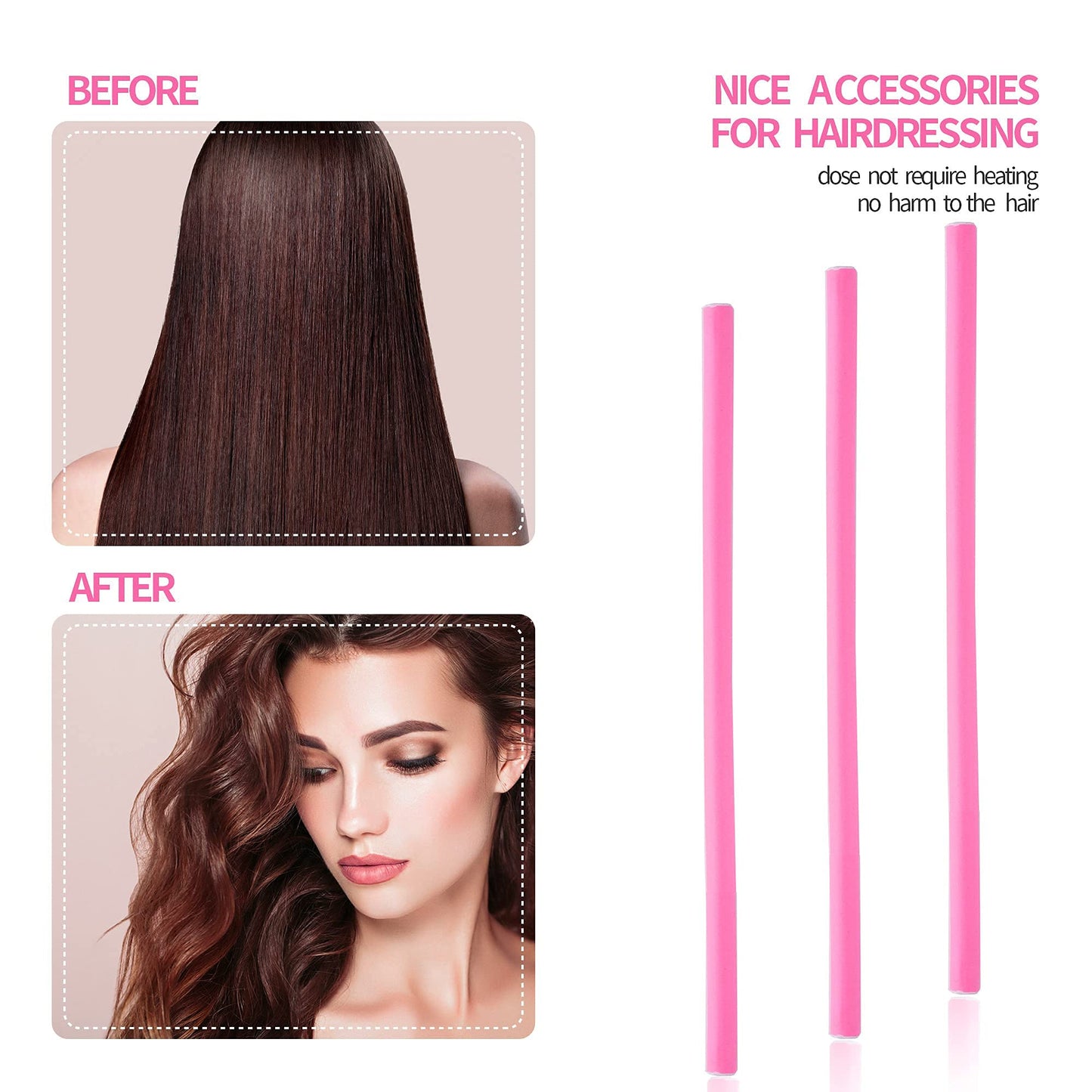 30PCS 9.45" Flexi Rods Curlers Set for Short and Long Hair, No Heat Foam Rollers with Steel Comb Buytta Beauty & Personal Care Buytta