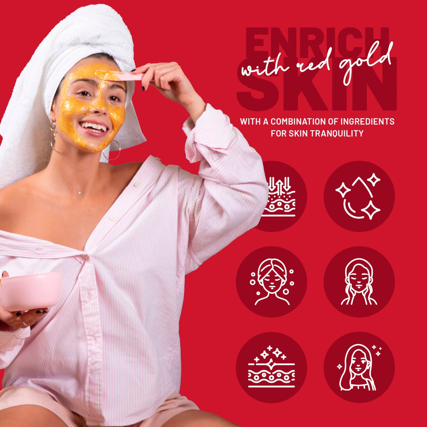 BRÜUN Jelly Mask Jar Red Gold Lactic AC AHA Peel-Off Face Care Rubber Mask | 23 fl oz Skin Care Moisturizing Gel Mask Jar Spa Set Beauty & Personal Care BRÜUN