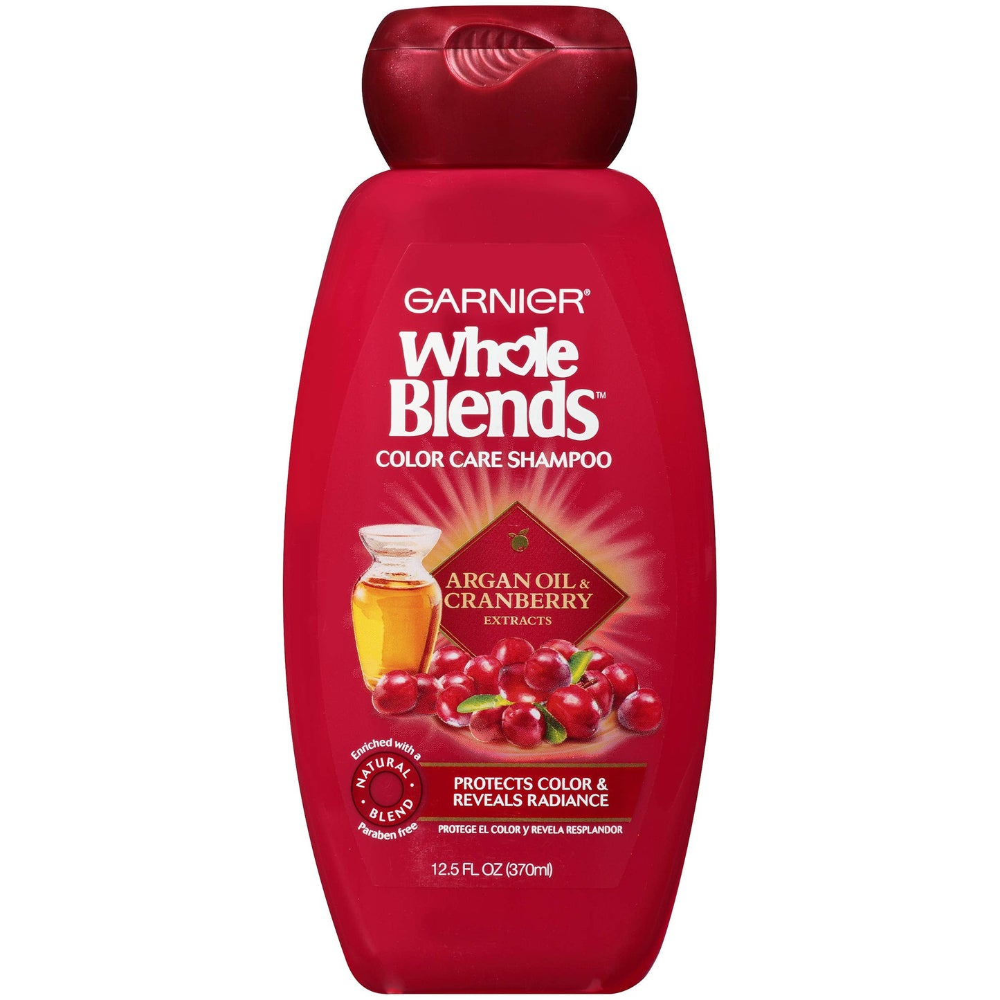 Garnier, Whole Blends Shampoo with Color Care fl. oz., Argan Oil & Cranberry Extracts, Argan Oil/Cranberry, 12.5 Fl Oz Beauty & Personal Care Garnier