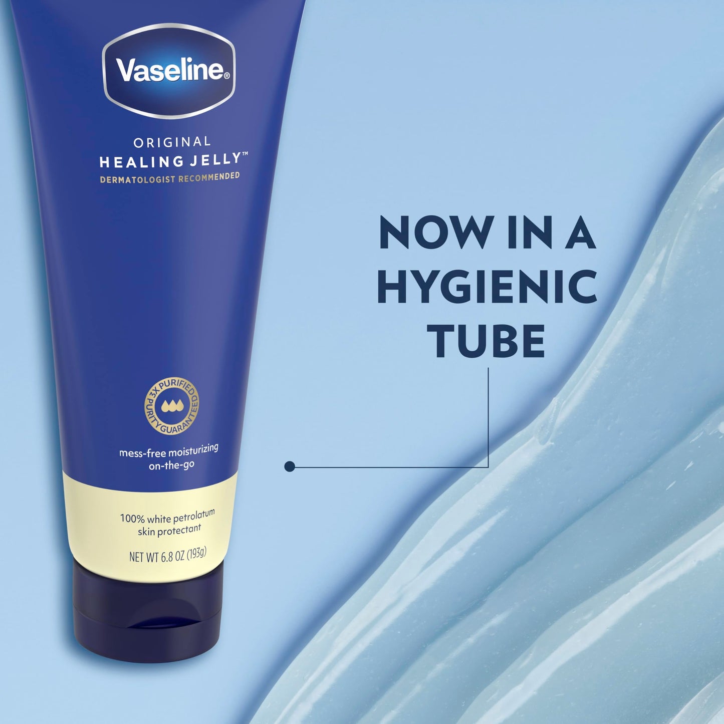 Vaseline Original Healing Jelly 100% White Petrolatum Skin Protectant 1 ct for Mess-Free Moisturizing On-the-Go, with 3x Purified Purity-Guaranteed Beauty & Personal Care Vaseline