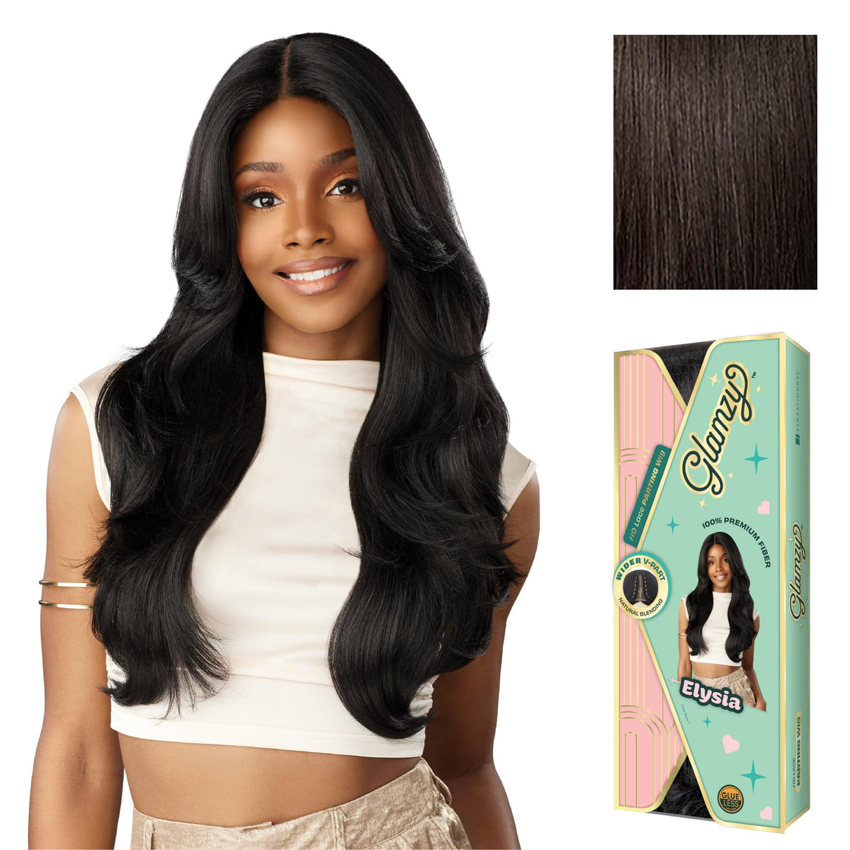 Sensationnel Glamzy Lace Part Wig-Elysia, 2 DARKBROWN