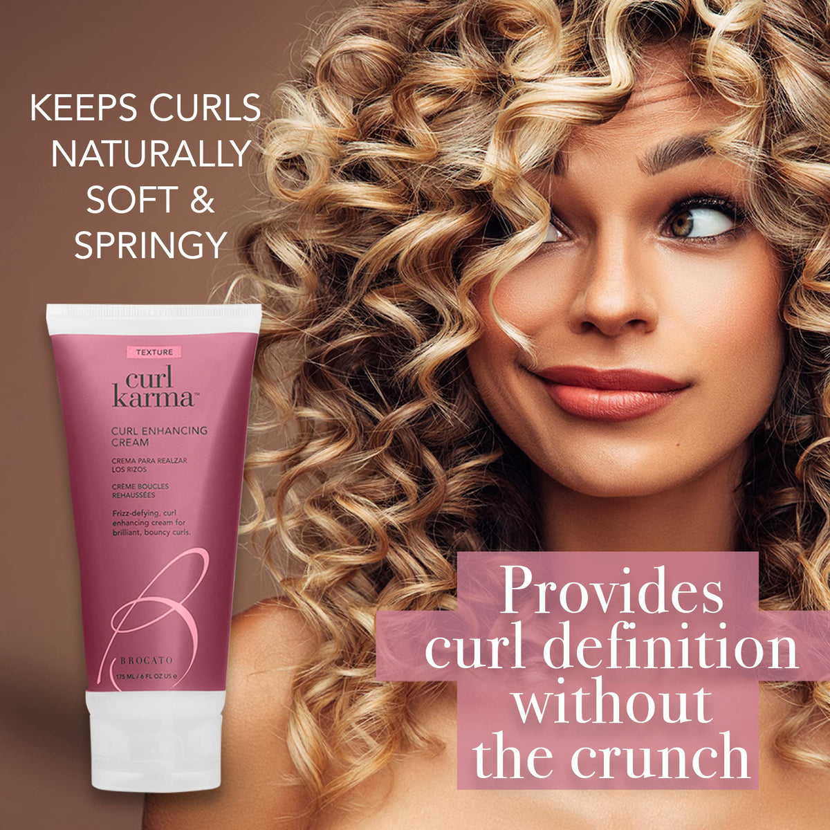 Brocato Curl Karma, Curl Enhancing Cream, 6 Fl Oz | Defining & Moisturizing Crème | Fights Frizz, Adds Bounce & Shape | All Day Control Beauty & Personal Care Brocato