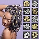 100 PCS Gold Hair Cuffs Hair Beads for Girls Silver Hair Jewelry for Braids Accessories, Flosius Hair Charms for Braids Dreadlock Accessories Loc Beauty & Personal Care Flosius