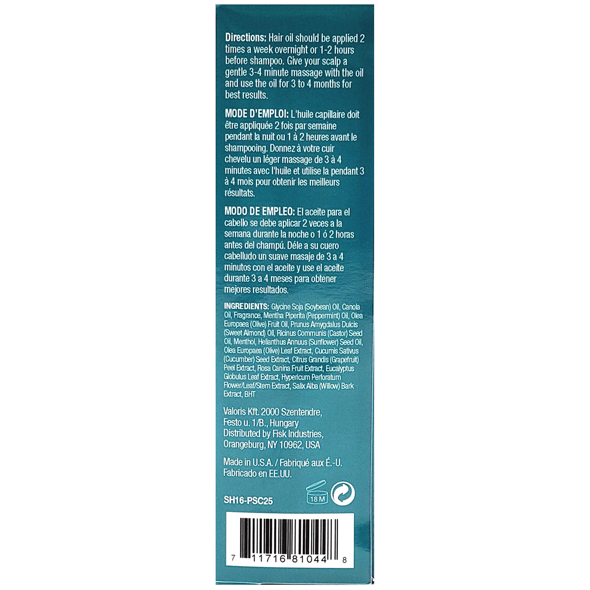 Difeel Peppermint Scalp Care Hair Oil Blend - Travel Size 2.5 oz.