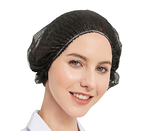 ProtectX 100-Pack Black Disposable Hair Nets, Elastic Head Cover, Bouffant Caps, Sanitation Head Cover for Food Service, Spa Men & Women - 24 inch Beauty & Personal Care ProtectX