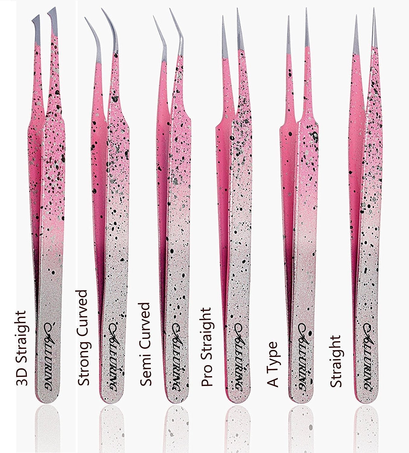 Alluring Ombre Silver Pink with Black Speckles Tweezers Beauty and Personal Care Alluring
