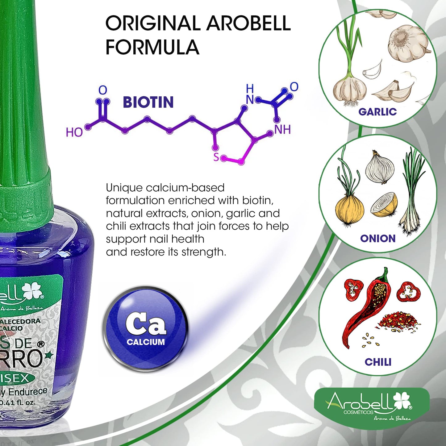 Arobell Iron Nail Hardener, No more brittle nails, for Unisex, 0.4 Ounce Beauty & Personal Care AROBELL
