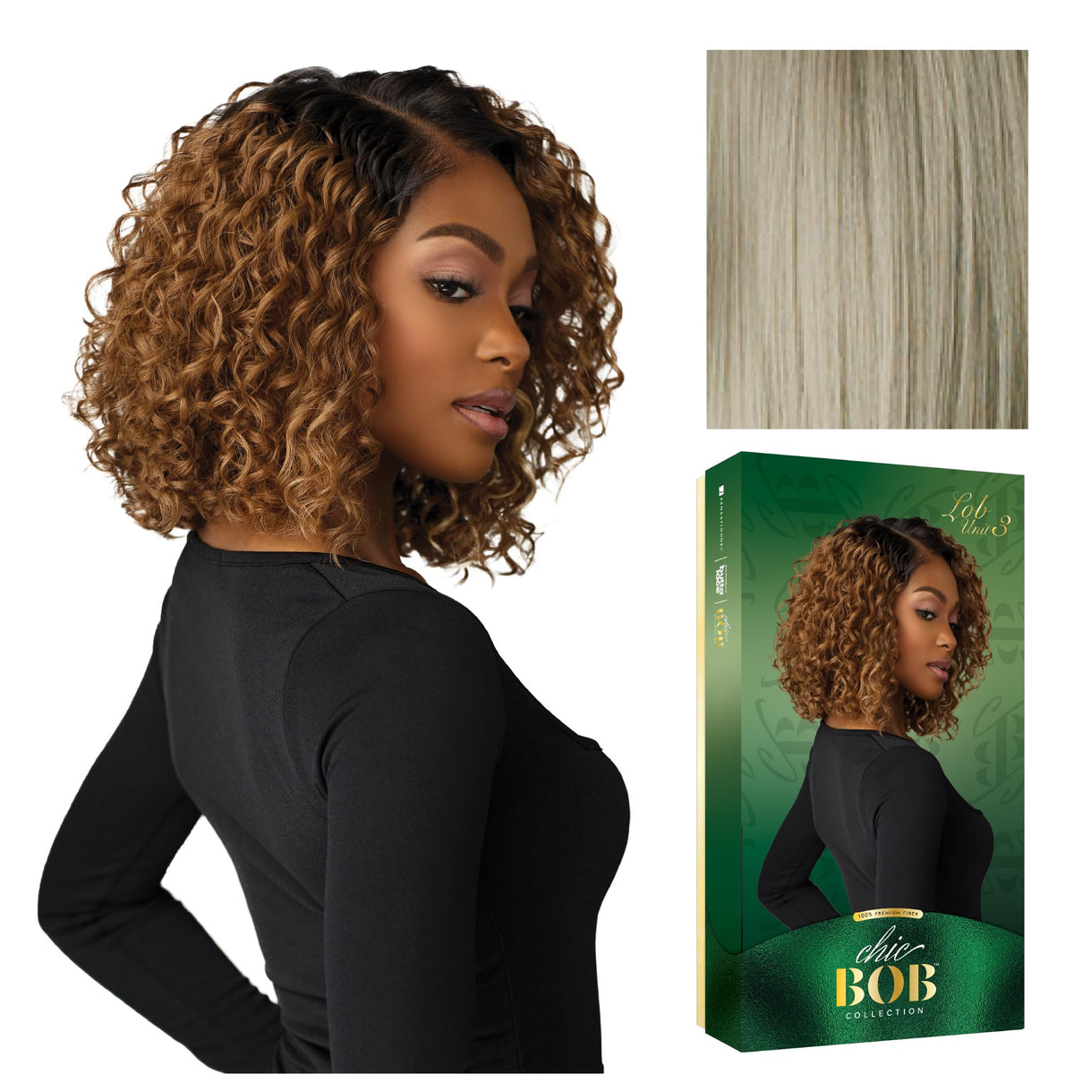 Sensationnel Chicbob Lace Frontwig-Lob Unit 3, LIGHTASHBLONDE