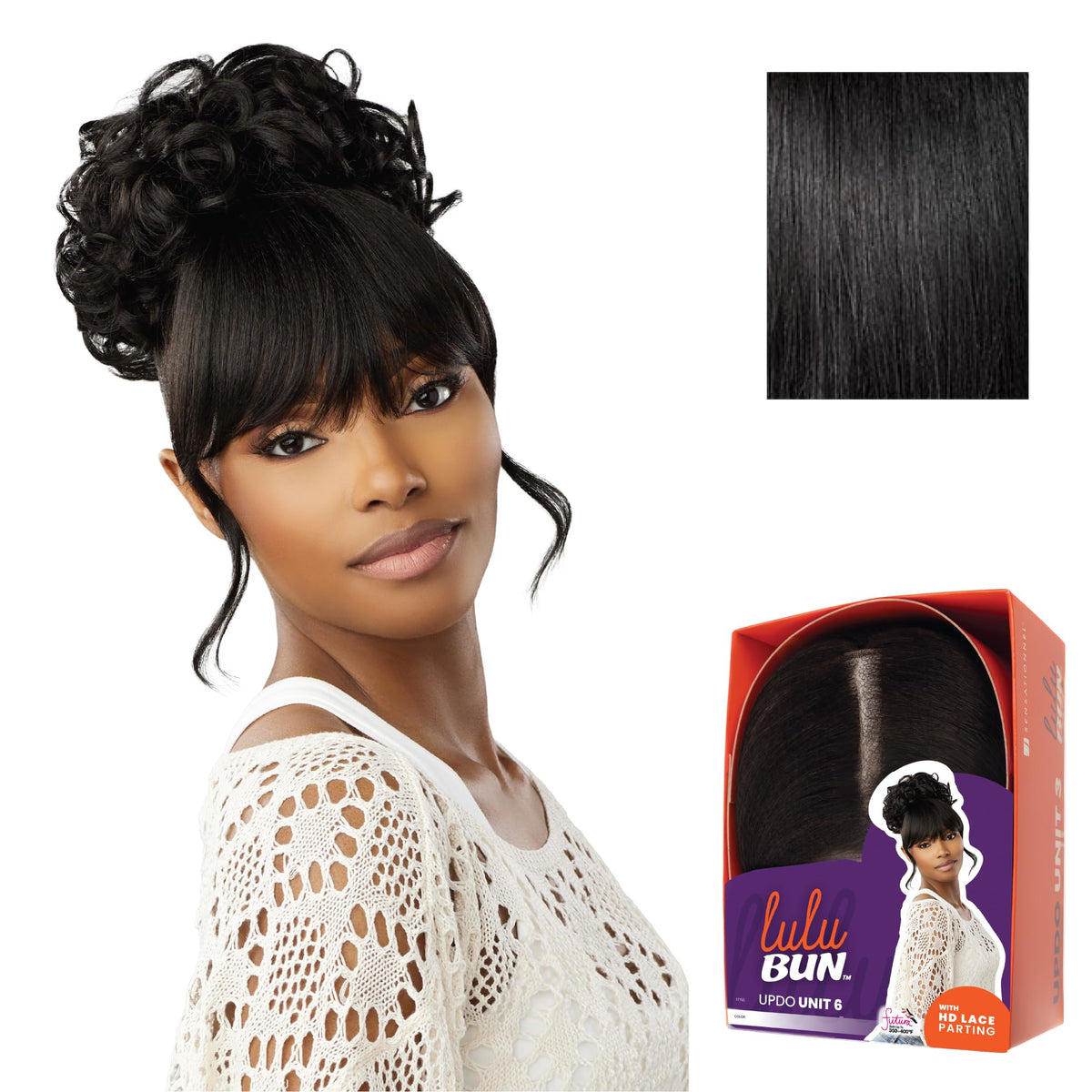 Sensationnel Lulu Bun Updo Hairextensions-Unit 6,1 JETBLACK