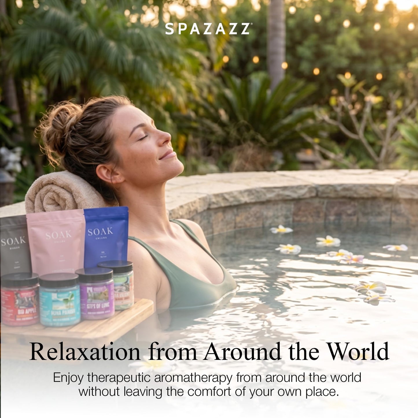 Spazazz Gift Bundle Set - 7oz Aromatherapy Mineral Bath Soak Variety & 4oz Destination Collection Bath Salts, Tumbler, Straws, Bath Salt Scoop & Mini Beauty and Personal Care Spazazz