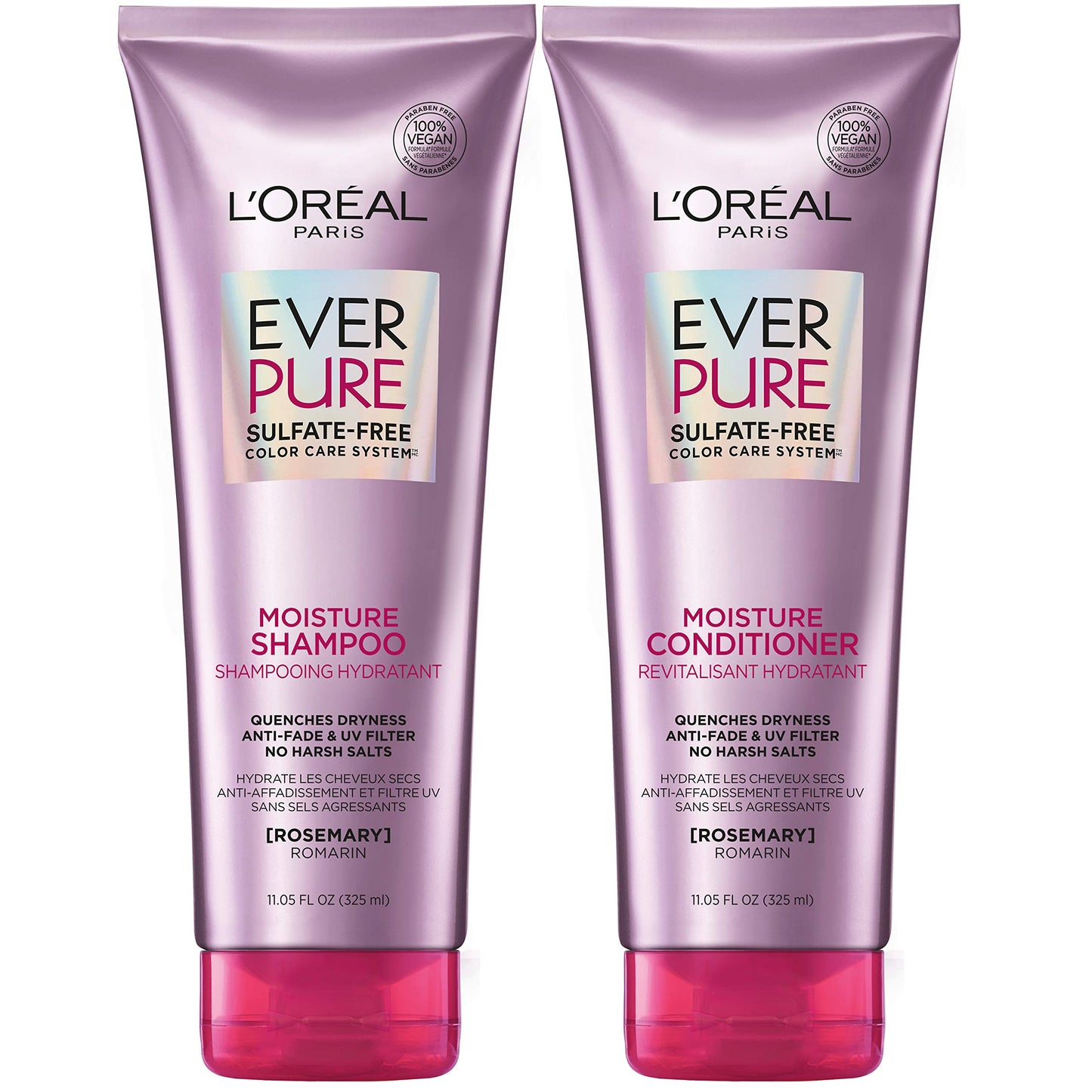 L'Oreal Paris EverPure Moisture Sulfate Free Shampoo and Conditioner with Rosemary Botanical, for Dry Hair, Color Treated Hair, 1 kit Beauty & Personal Care L'Oreal Paris