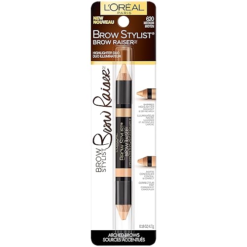 L’Oréal Paris Cosmetics Stylist Brow Raiser Highlighter Duo, Medium, 0.16 Ounce Beauty & Personal Care L'Oreal Paris