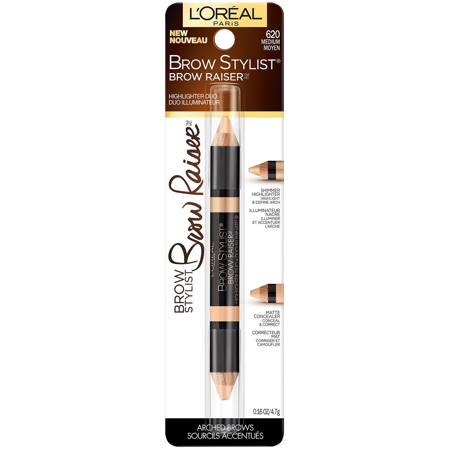 L’Oréal Paris Cosmetics Stylist Brow Raiser Highlighter Duo, Medium, 0.16 Ounce Beauty & Personal Care L'Oreal Paris