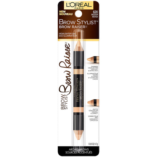 L’Oréal Paris Cosmetics Stylist Brow Raiser Highlighter Duo, Medium, 0.16 Ounce Beauty & Personal Care L'Oreal Paris