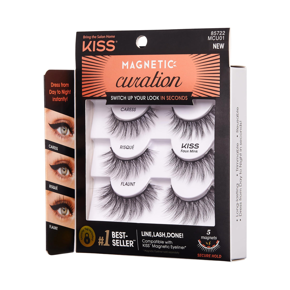 KISS Magnetic Curation False Eyelashes, 3 Pair with 5 Double Strength Magnets, Wind Resistant, Dermatologist Tested, Last Up To 16 Hours, Reusable Up… Beauty & Personal Care KISS