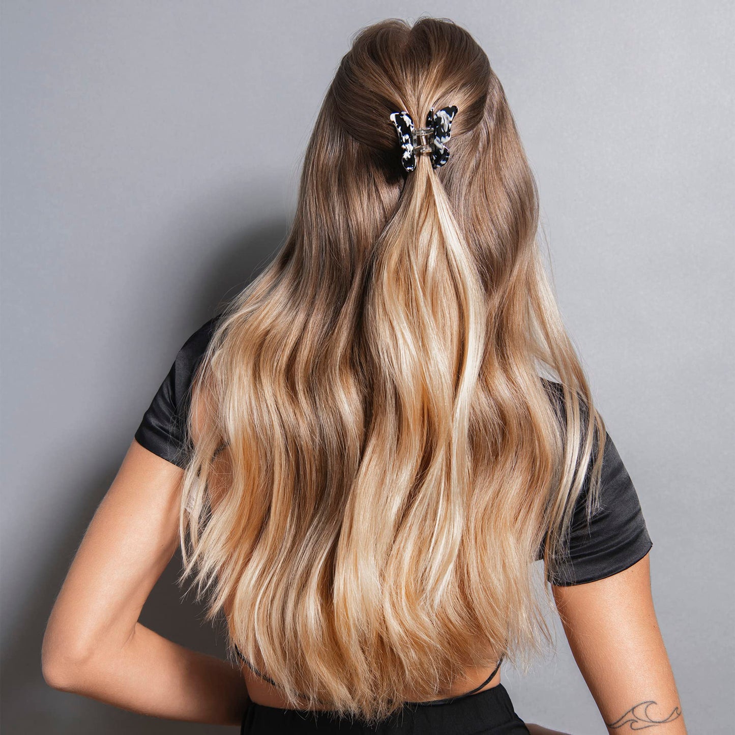The Hair Edit Black & White Marble Papillon Claw Clip Beauty & Personal Care The Hair Edit