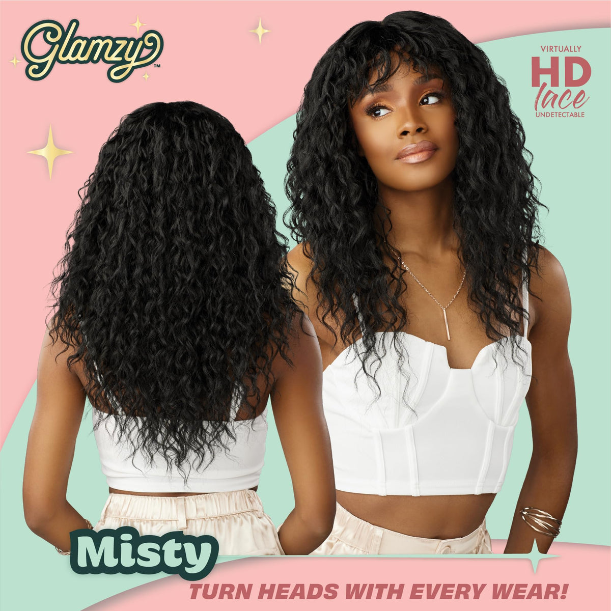 Sensationnel Glamzy Lace Crown Wig-Misty, 1B OFFBLACK