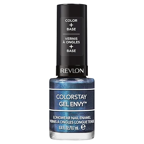 Revlon ColorStay Gel Envy Longwear Nail Polish, with Built-in Base Coat & Glossy Shine Finish, in Blue/Green, 300 All In, 0.4 oz Beauty & Personal Care REVLON