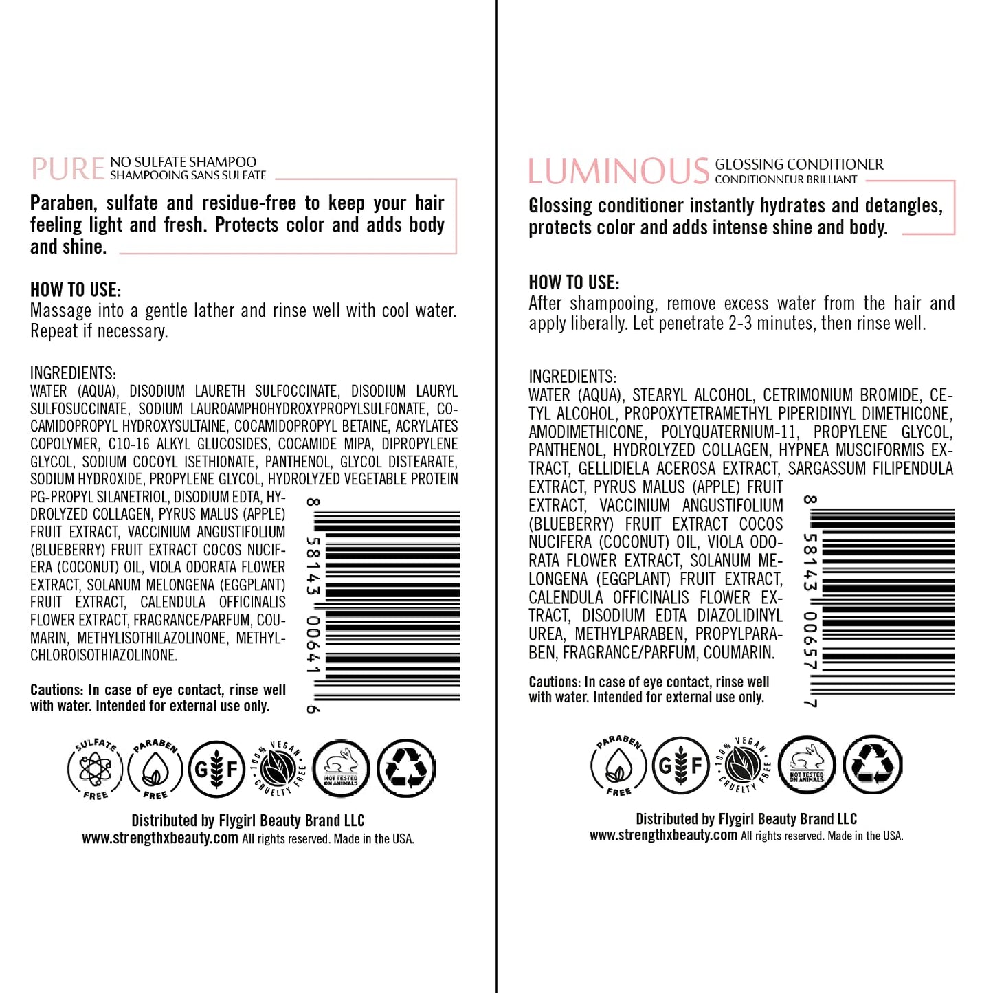 Strength x Beauty -2 pc. Discovery Set: Pure | Luminous Shampoo and Conditioner 3.4 oz. Try-Me | Travel Size Beauty & Personal Care Strength x Beauty