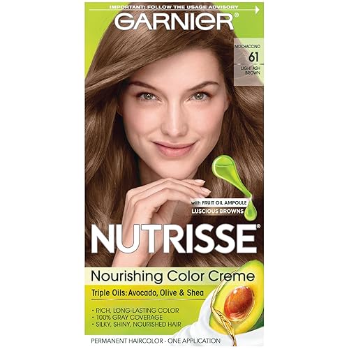 Garnier Nutrisse Nourishing Color Creme 61 Light Ash Brown (Mochaccino) Beauty & Personal Care Garnier